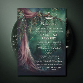 Förtrollad Veil Fairytale Church Quinceañera Inbjudningar
