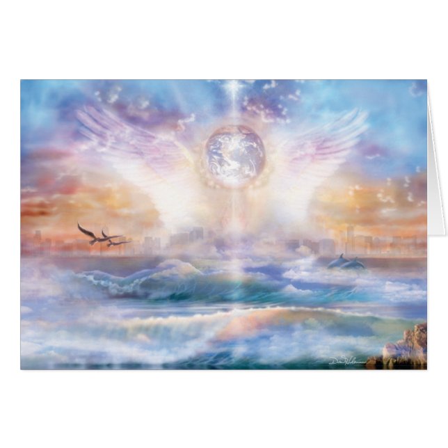 Förtrollad vingar hälsningskort (Framsidan Horizontal)