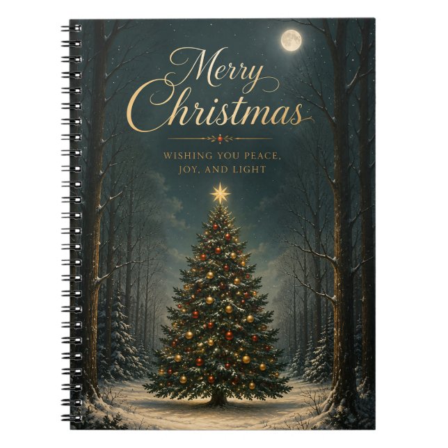 Förtrollad vinter skog jul anteckningsbok (Framsidan)