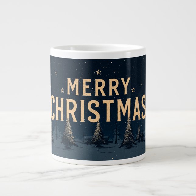 🎄 Förtrollad Vinterkvällsmugg 🌟 Jumbo Mugg (Framsidan)