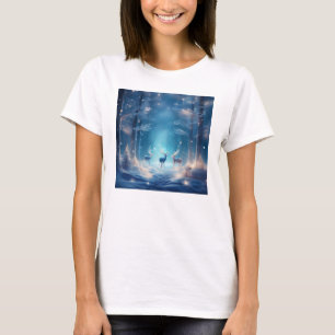 Förtrollad vinterskog med Majestic Hjort T Shirt
