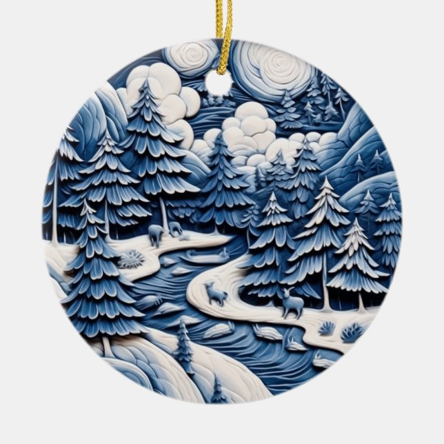Förtrollad Winter Forest Ornament (Framsidan)