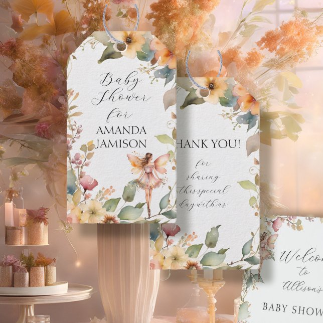 Förtrollade Änglar Höst Blommig Babyflicka Bebis S Presentetikett (Skapare uppladdad)