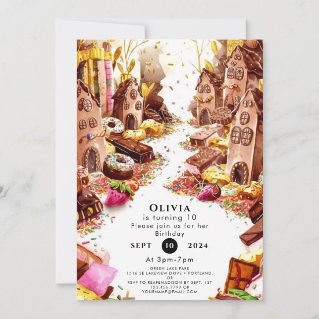 Förtrollade barn Chocolate Birthday Inbjudningar (Framsida)