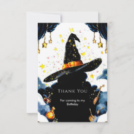 Förtrollade Barns Pastell Häxa Födelsedag Tack Kort