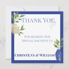 Förtrollade Blå Trädgård Tack Kort