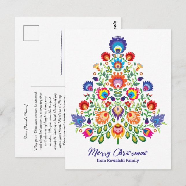 Förtrollade blommor: En julig tapet av folklore Vykort (Fram/baksida)