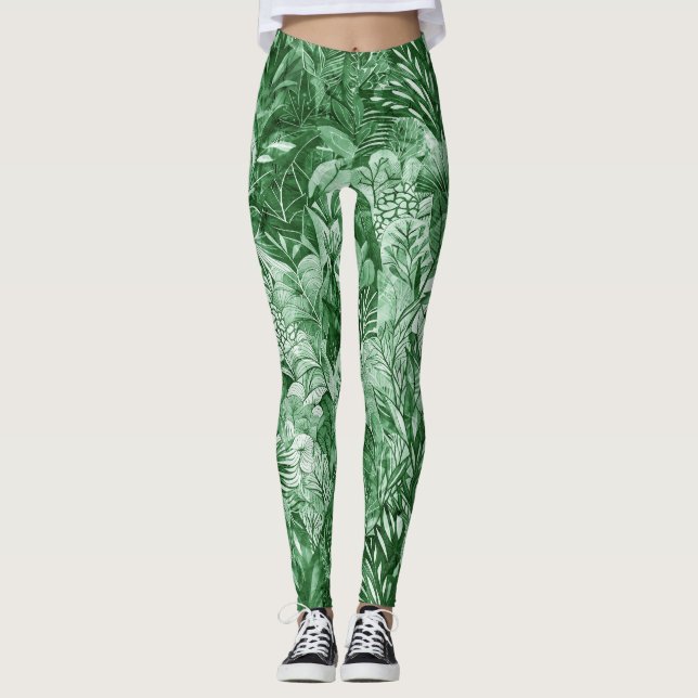 Förtrollade blommor i skogen leggings (Framsida)
