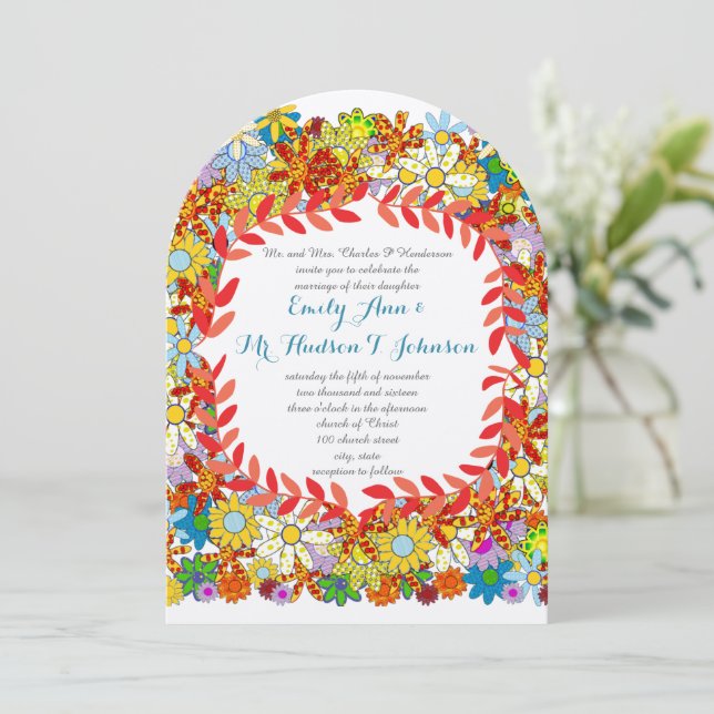 Förtrollade bröllopsinbjudningar från Garden Fairy Inbjudningar (Stående Fram)