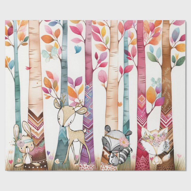 Förtrollade djur från stamskogar presentpapper (Platt)