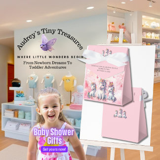 Förtrollade Enhörning Baby Shower Förmånslådor Presentaskar