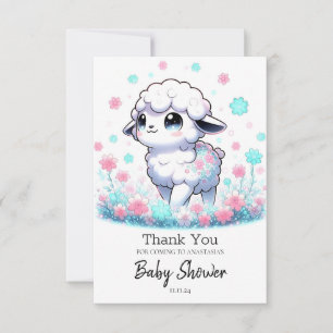 Förtrollade Får Baby Shower Tack Kort