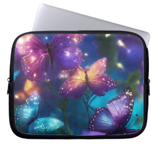 Förtrollade fjärilar på Mörkens Lila Laptop Fodral