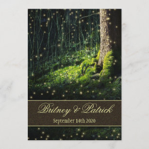 Förtrollade inbjudan till Forest Firefly Wedding