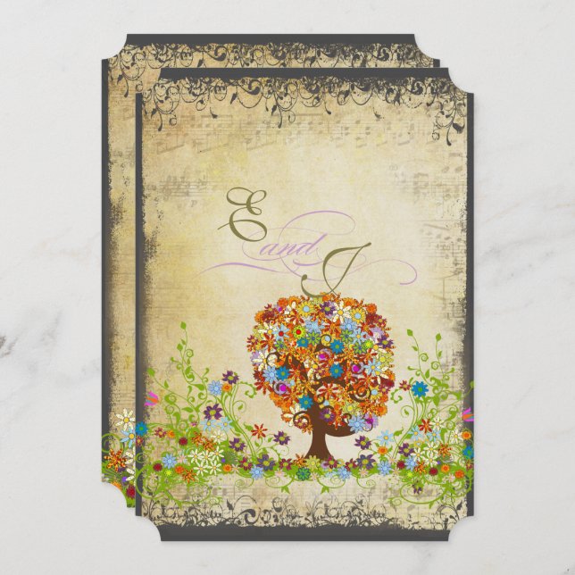 Förtrollade inbjudningar till Forest Side Gren-brö (Fram/baksida)