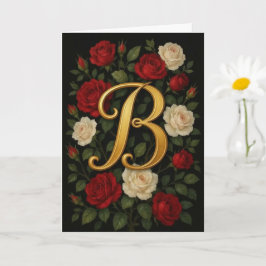 Förtrollade Klättrande Rosor Initial “B” Kort