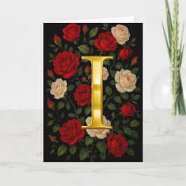 Förtrollade Klättrande Rosor Initial “I” Kort