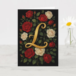 Förtrollade Klättrande Rosor Initial “L” Kort