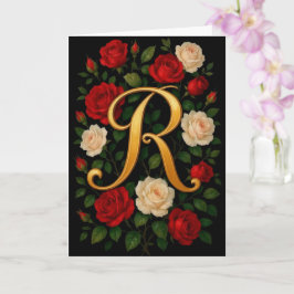 Förtrollade Klättrande Rosor Initial “R” Kort