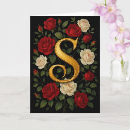 Förtrollade Klättrande Rosor Initial “S” Kort