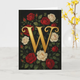 Förtrollade Klättrande Rosor Initial “W” Kort