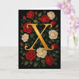 Förtrollade Klättrande Rosor Initial “X” Kort