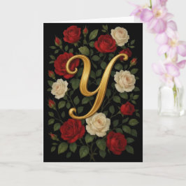Förtrollade Klättrande Rosor Initial “Y” Kort