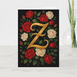 Förtrollade Klättrande Rosor Initial “Z” Kort