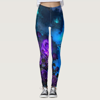 Förtrollade lila rosenvattenfallstights leggings