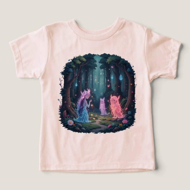 Förtrollade Skogsandar Magiska Cottagestil T Shirt (Design Framsida)