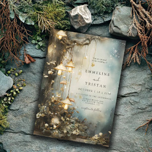 Förtrollade skogsglowing Lanternor Bröllop Inbjudningar