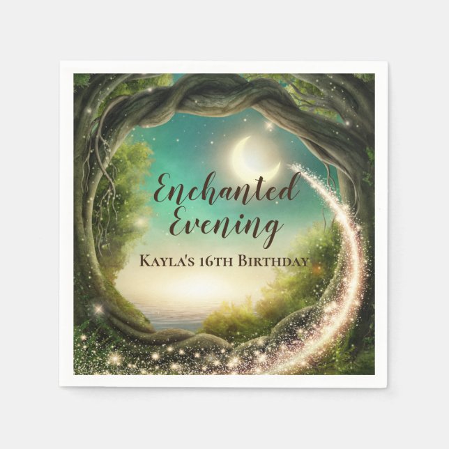 Förtrollade skogshuggens födelsedag pappersservett (Framsidan)