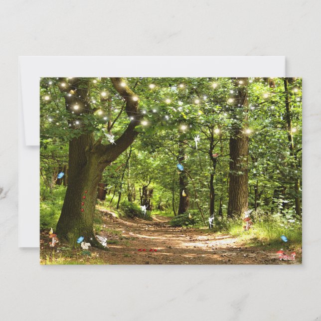 Förtrollade Skogsväsen Fjärilar Nyckelpigor  Inbjudningar (Framsida)