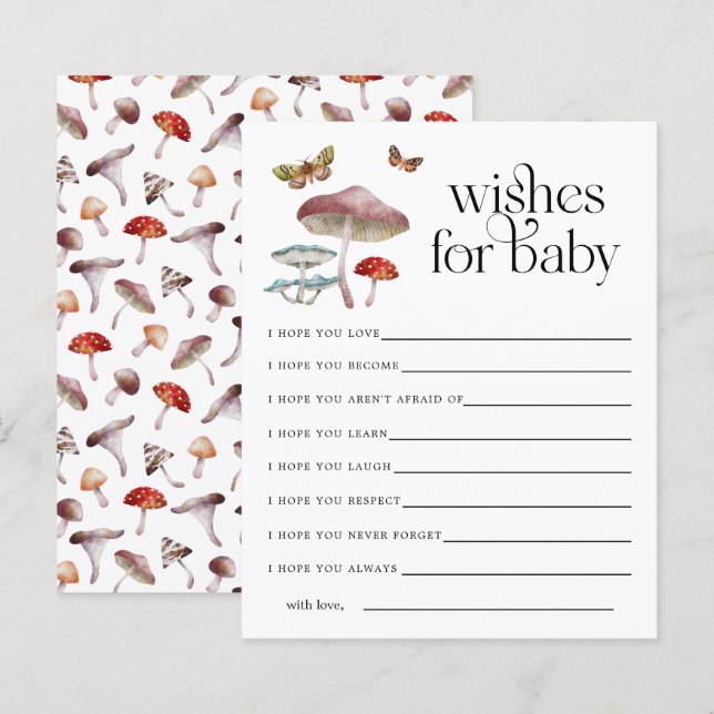 Förtrollade Svampönskningar för Babykort (Fram/baksida)