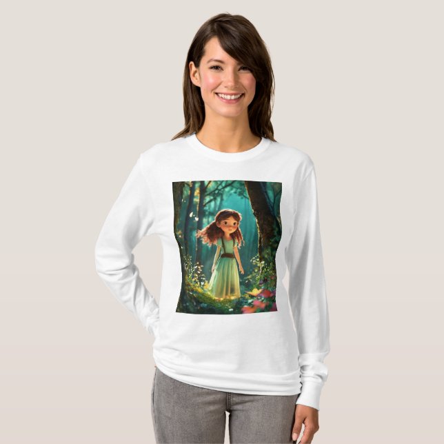 Förtrollade Ungdom A MagicJourney i skogen. T Shirt (Hel framsida)