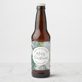 Förtrollade vinterjulstämmor ölflaska etikett
