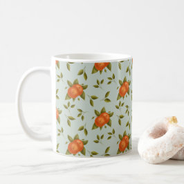 Förtrollande apelmönster på ljus tealbakgrund kaffemugg