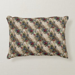 Förtrollande blom-uggla prydnadskudde