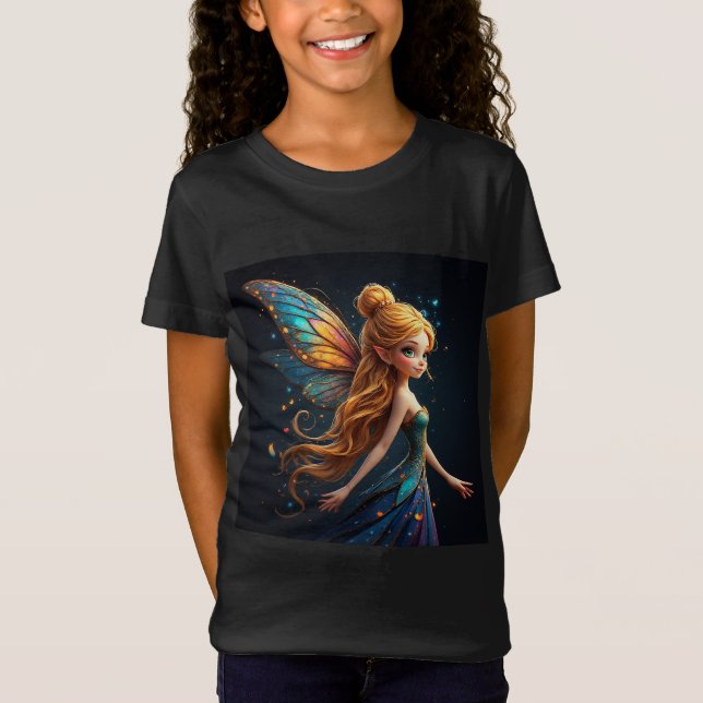 Förtrollande fe med färggranna vingar t shirt (Framsida)