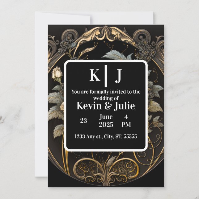 Förtrollande Guld Inbjudningar (Framsida)