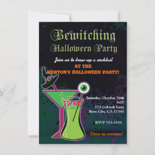 Förtrollande Halloween Drinkar Fest Inbjudan