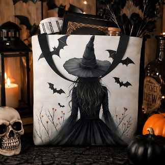 Förtrollande Halloween-häxa Tygkasse
