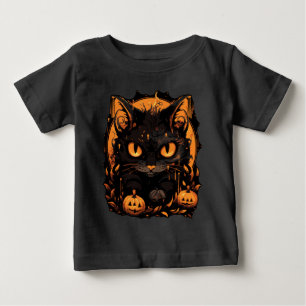 Förtrollande Halloween: Svart katt bland pumpor T Shirt