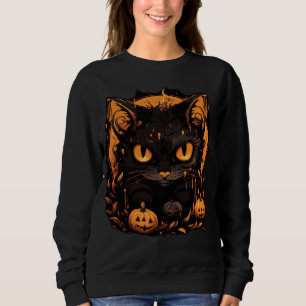Förtrollande Halloween: Svart katt bland pumpor T Shirt