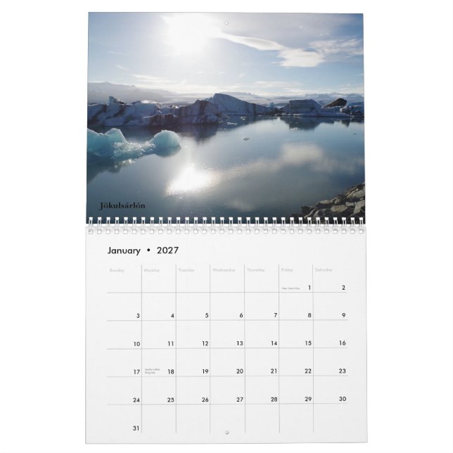 Förtrollande island kalender (Jan 2027)