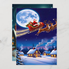 Förtrollande jul vintrig by väggdekor 2025 julkort