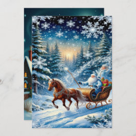 Förtrollande jul vintrig by väggdekor 2025 julkort