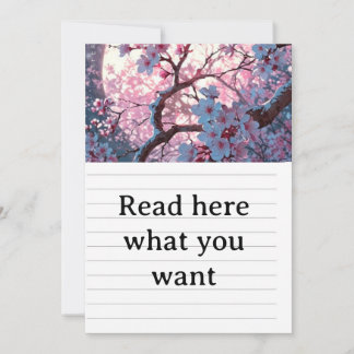 Förtrollande Körsbärsblom- & Fullmånebröllopsinbju Inbjudningar