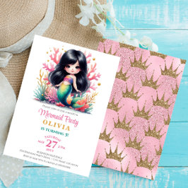 Förtrollande Magisk Siren Födelsedagsfest Inbjudningar