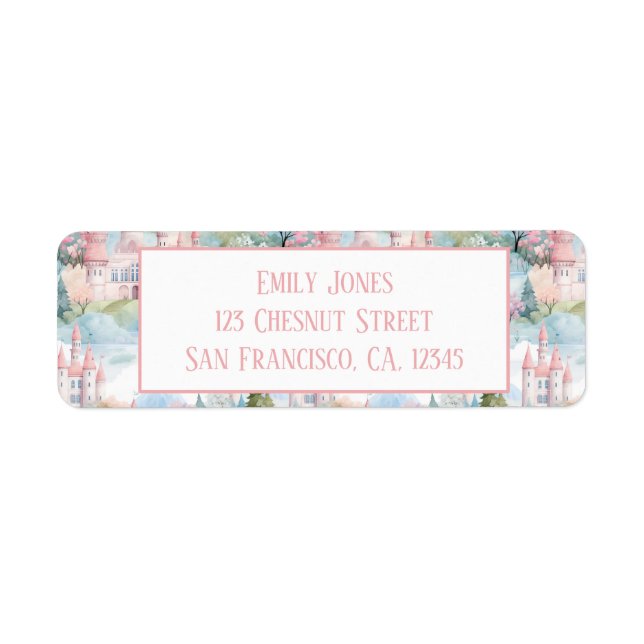 Förtrollande slott landskapsbild - Returadress Etikett (Framsidan)